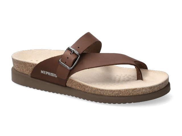 Mephisto Helen Dames Teen Slipper Glad Leer - Bruin