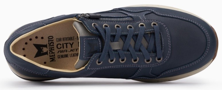 Mephisto BRADLEY lederen sneakers voor heren blauw - Afbeelding 4