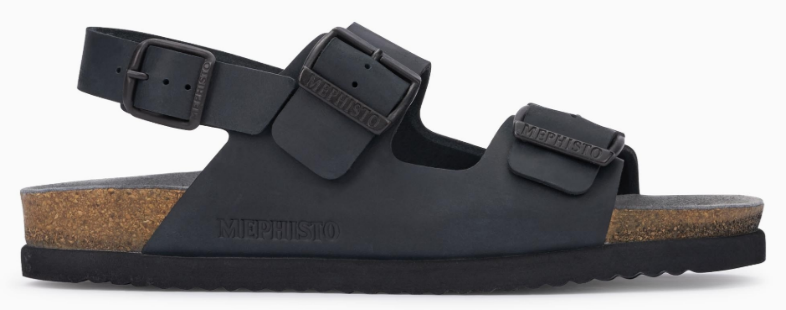 Mephisto NARDO Heren Sandaal - Zwart Nubuck - Afbeelding 2