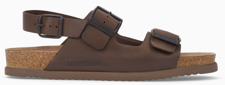 Mephisto Nardo lederen sandalen voor heren donkerbruin - Afbeelding 2
