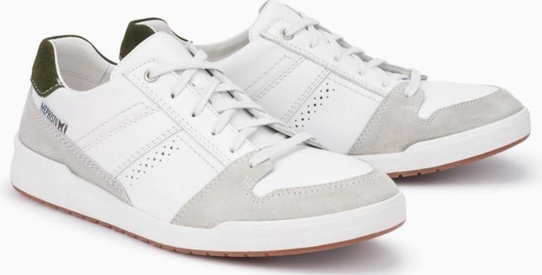 Mephisto RUSSEL Heren Sneaker - Wit Leer Mix