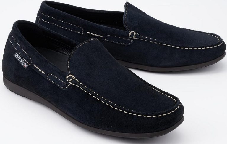 Mephisto ALGORAS - heren suede instapper - blauw