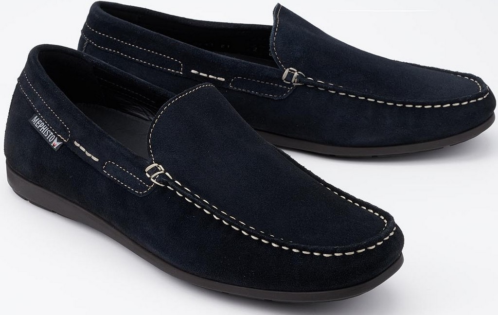 Mephisto ALGORAS - heren suede instapper - blauw