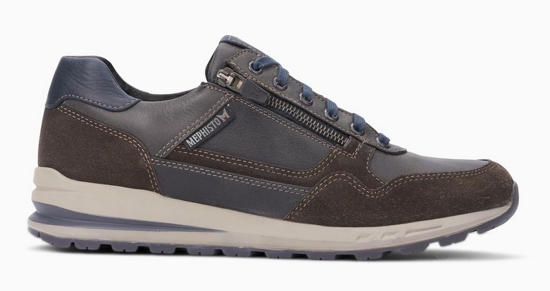 Mephisto BRADLEY lederen sneakers voor heren donkergrijs - Afbeelding 2