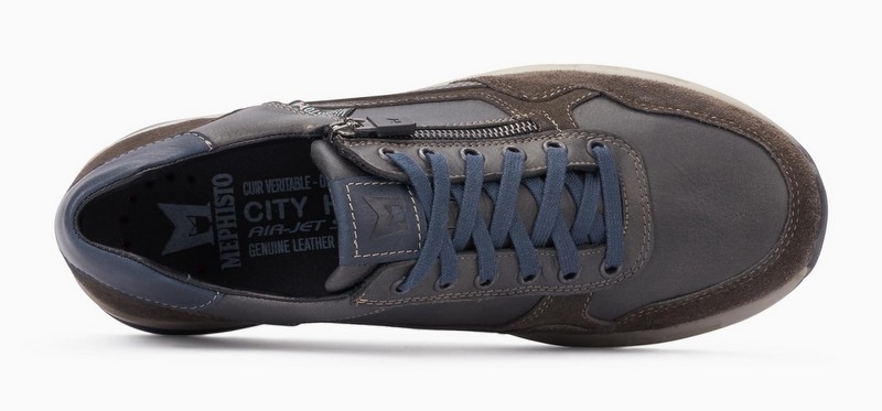 Mephisto BRADLEY lederen sneakers voor heren donkergrijs - Afbeelding 4