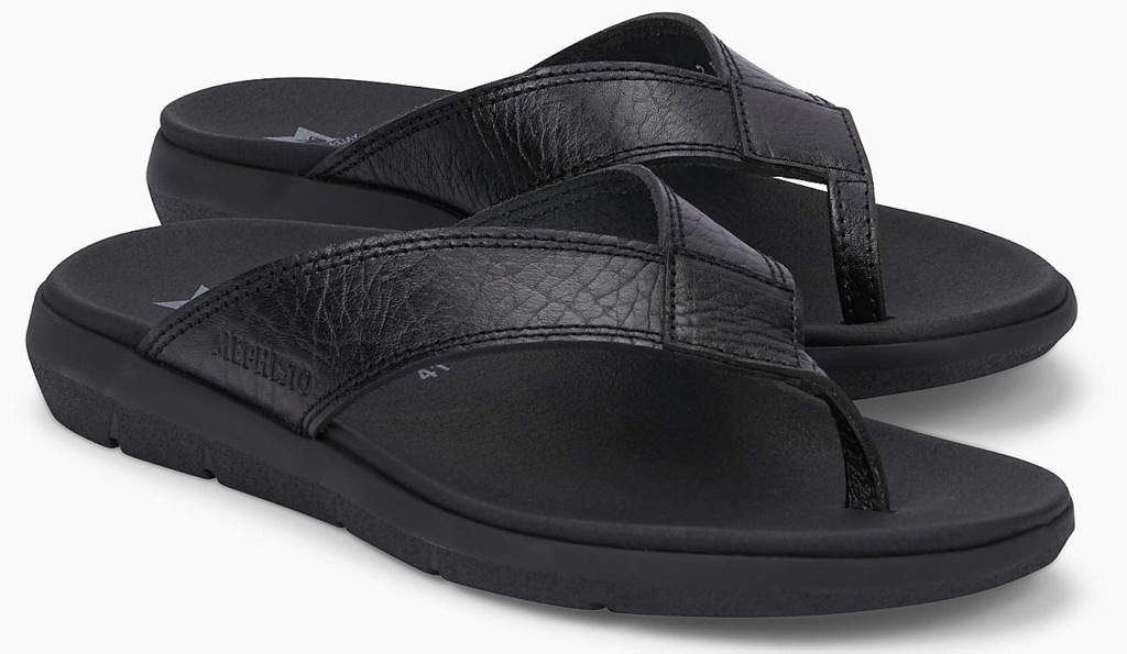 Mephisto CHARLY Heren Slipper - Zwart Leer