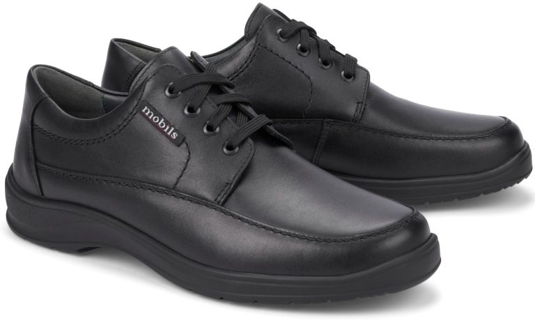Mobils by Mephisto EZARD lederen veterschoen voor brede voeten zwart