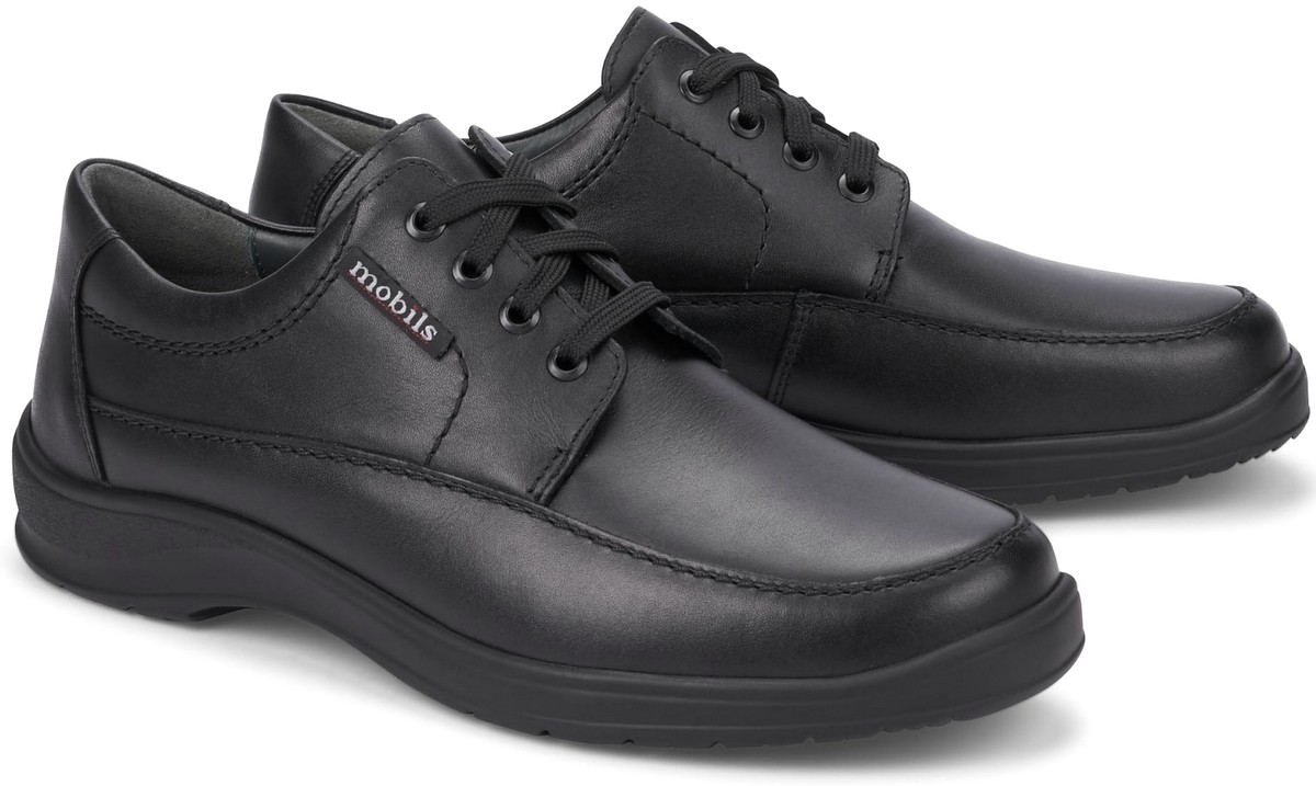 Mobils by Mephisto EZARD lederen veterschoen voor brede voeten zwart