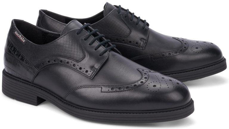 Mobils by Mephisto FERNAND lederen veterschoen voor brede voeten zwart