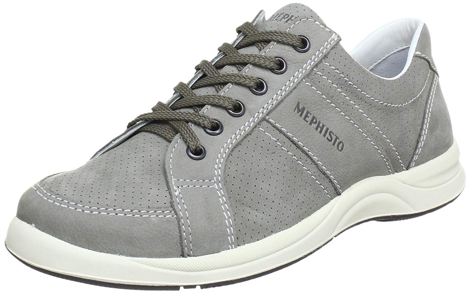 Mephisto HERO PERF nubuck sportive veterschoen voor heren lichtgrijs
