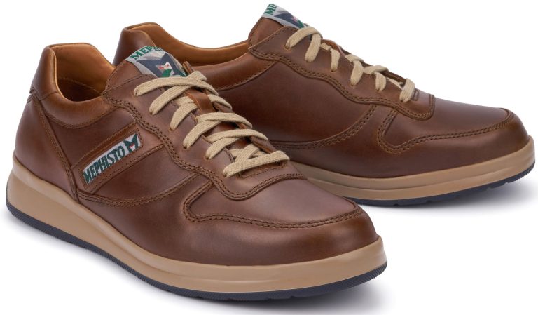 Mephisto LEANDRO Heren - lederen sneaker - Kastanjebruin