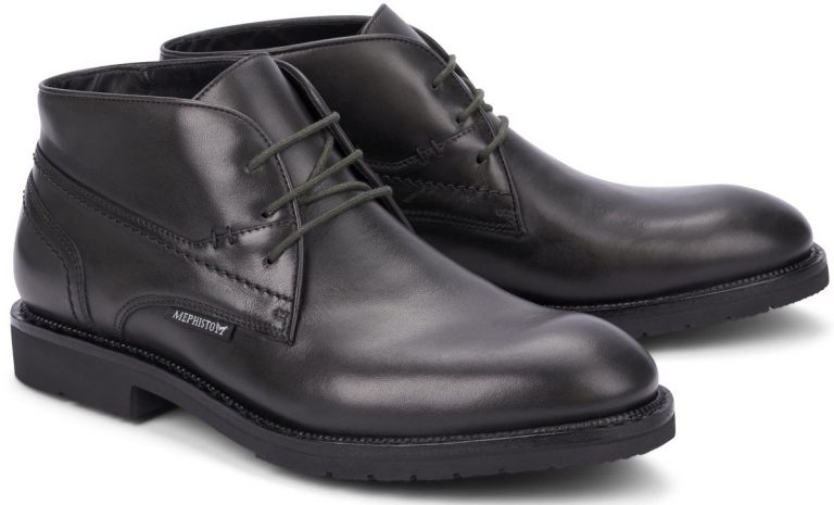 Mephisto NOVAK lederen heren GOODYEAR WELT enkellaarzen donkergrijs