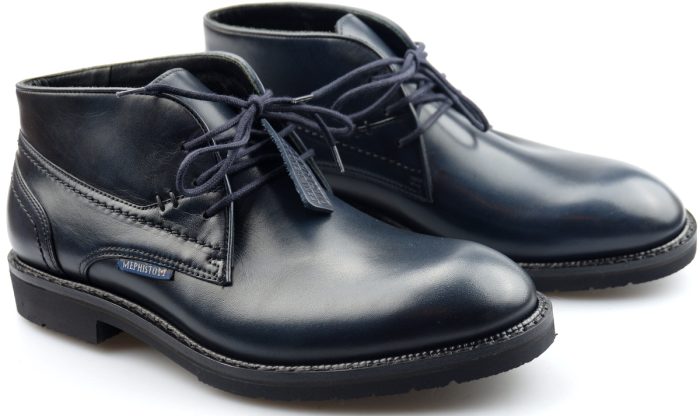 Mephisto NOVAK lederen handgemaakte GOODYEAR WELT heren enkellaarzen blauw