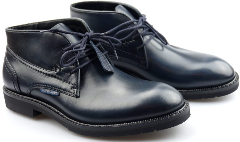 Mephisto NOVAK lederen handgemaakte GOODYEAR WELT heren enkellaarzen blauw