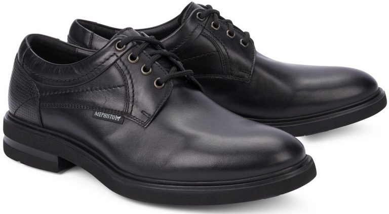 Mephisto OLIVIO lederen veterschoen voor heren zwart