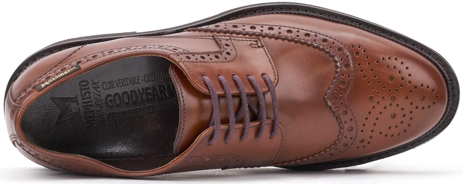 Mephisto TYRON Handgemaakte Heren Veterschoen - Kastanjebruin Leer GOODYEAR WELT - Afbeelding 4