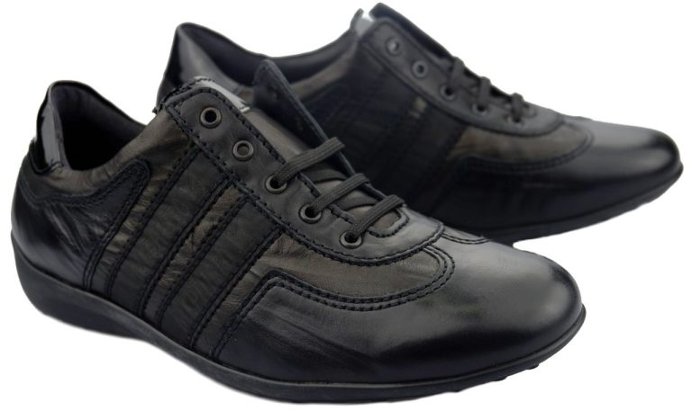 Mephisto IRENA dames veterschoen - zwart leer