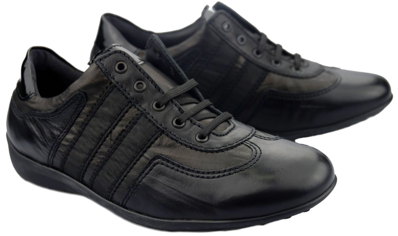 Mephisto IRENA dames veterschoen - zwart leer