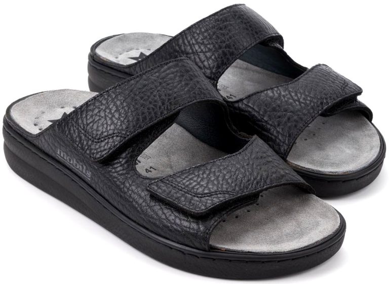 Mobils by Mephisto JAMES heren sandaal - zwart leer - EXTRA BREED