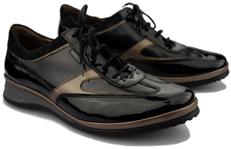 Mephisto LISON - dames veterschoen - zwart lak leer