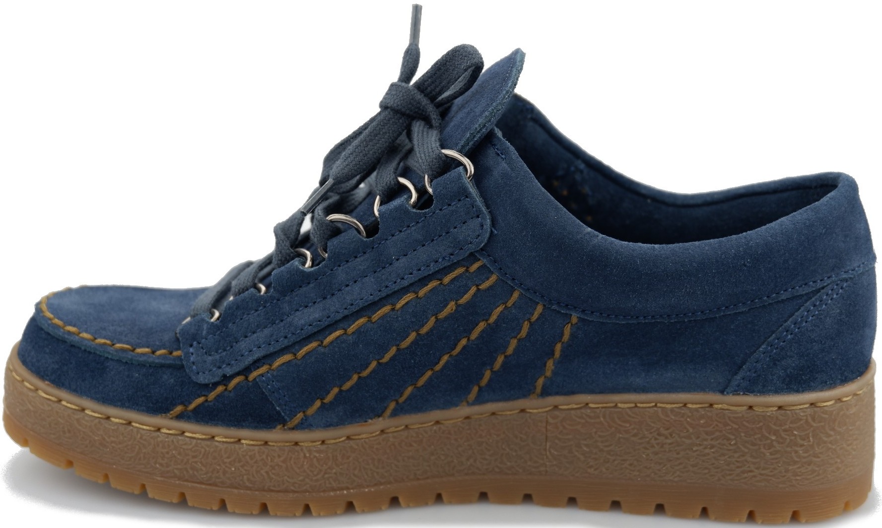 Mephisto RAINBOW blauw suede klassieke veterschoenen - Afbeelding 3